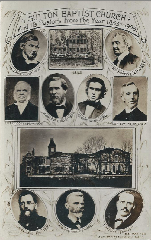 Baptist Church Pastors 1833 - 1908