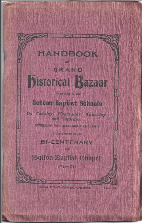 Baptist Chapel Bazaar 1911